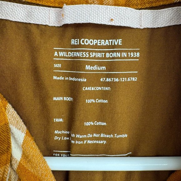 REI Women's Button Down Shirt - Mustard Plaid - Picture 4 of 6